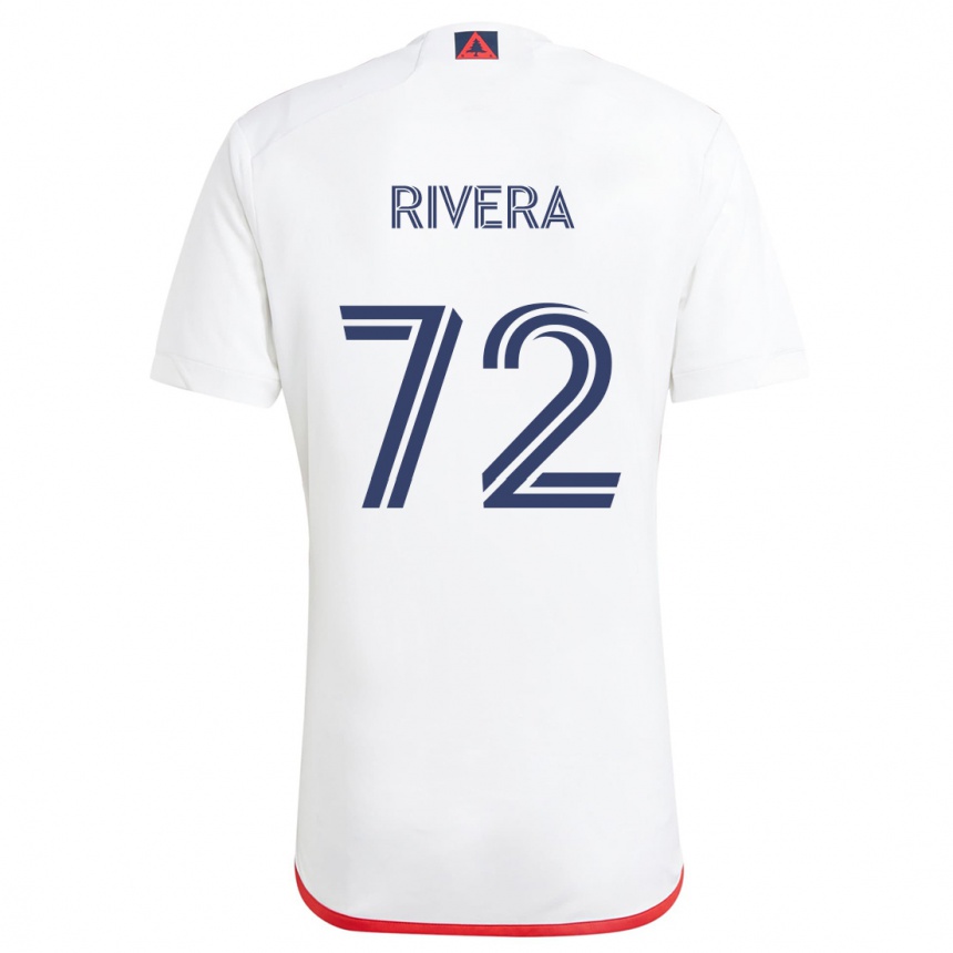 Kids Football Damián Rivera #72 White Red Away Jersey 2024/25 T-Shirt Australia