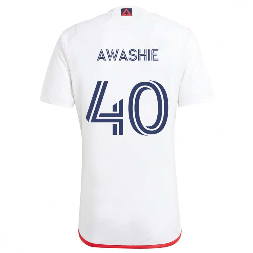 Kids Football Ben Awashie #40 White Red Away Jersey 2024/25 T-Shirt Australia