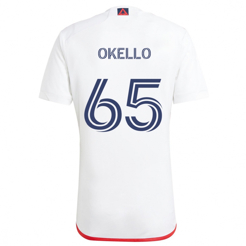 Kids Football Noble Okello #65 White Red Away Jersey 2024/25 T-Shirt Australia