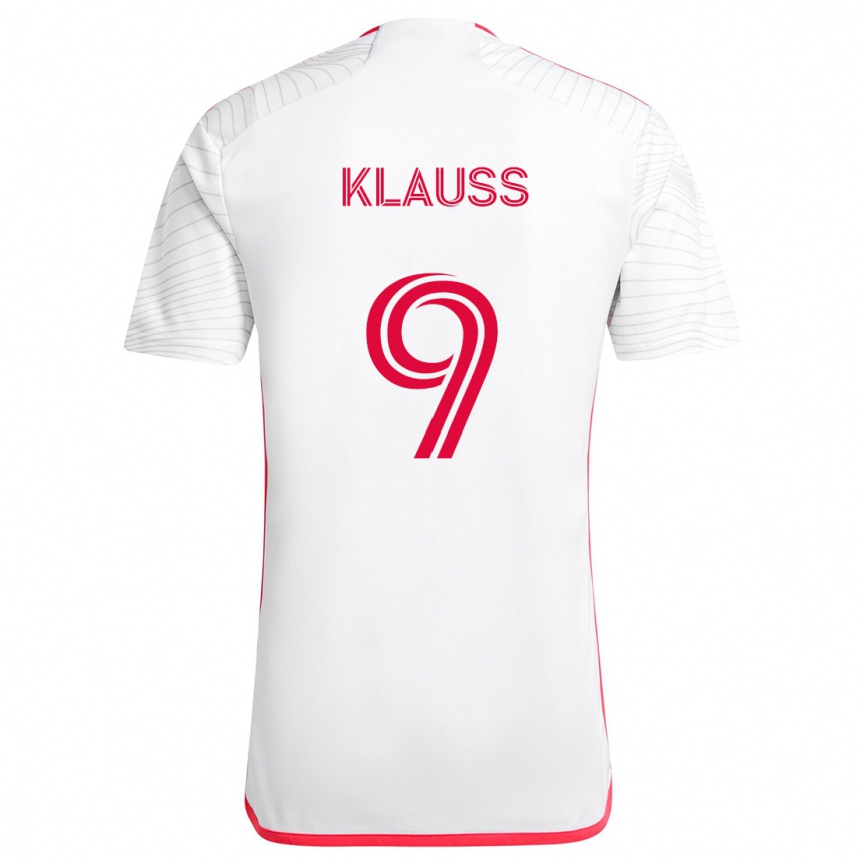 Kids Football João Klauss #9 White Red Away Jersey 2024/25 T-Shirt Australia