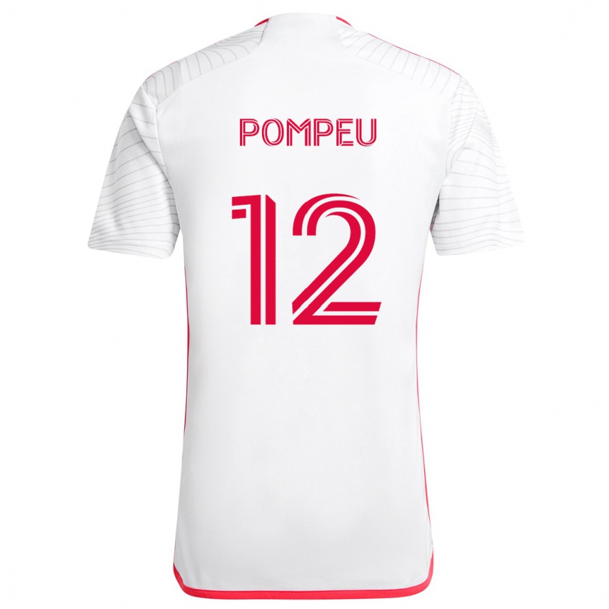 Kids Football Célio Pompeu #12 White Red Away Jersey 2024/25 T-Shirt Australia