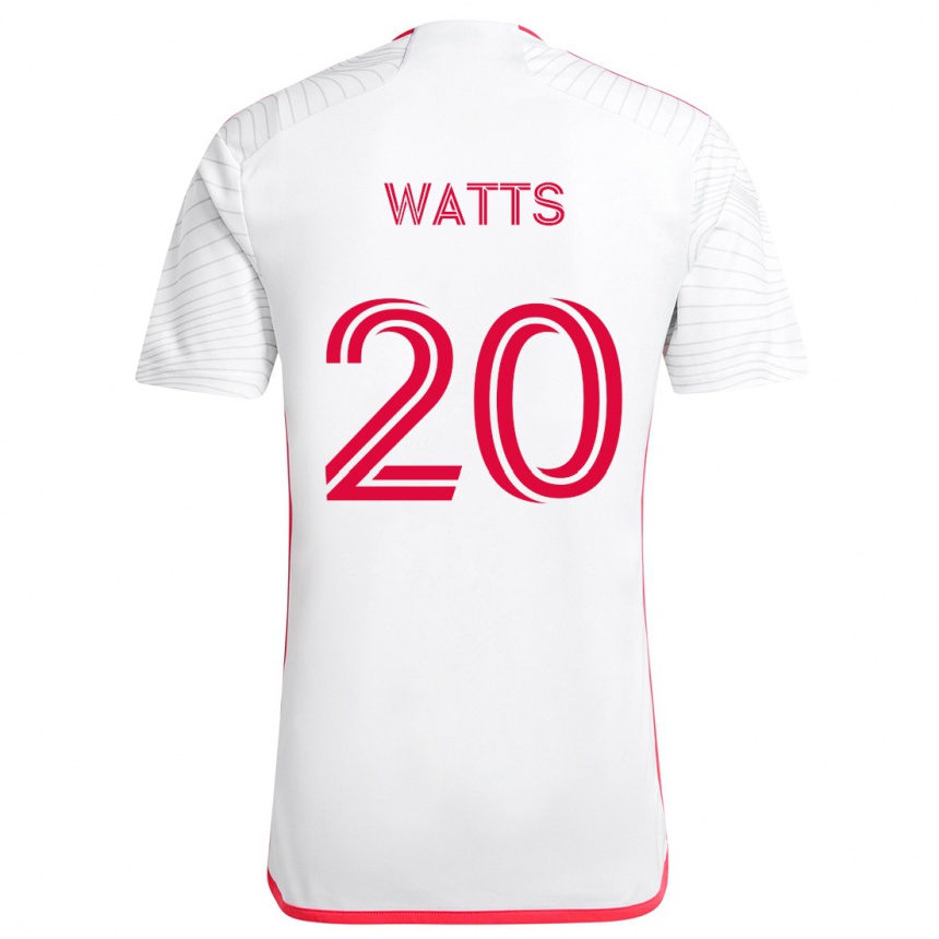 Kids Football Akil Watts #20 White Red Away Jersey 2024/25 T-Shirt Australia