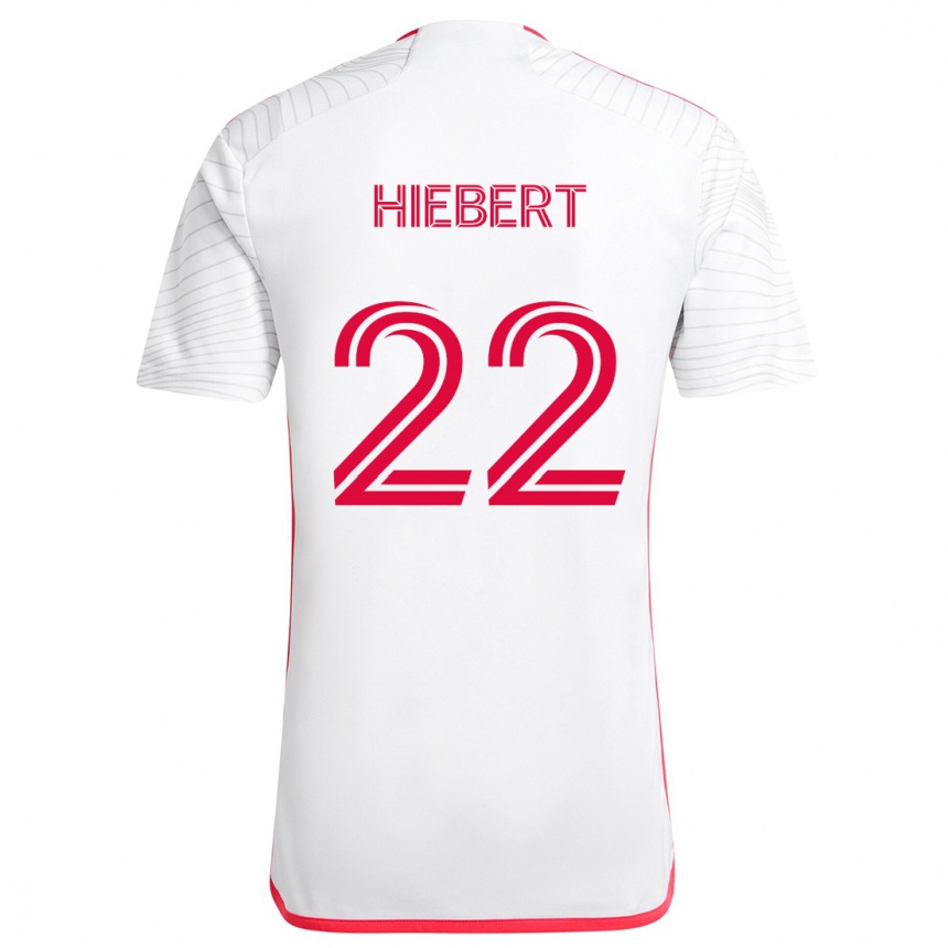 Kids Football Kyle Hiebert #22 White Red Away Jersey 2024/25 T-Shirt Australia