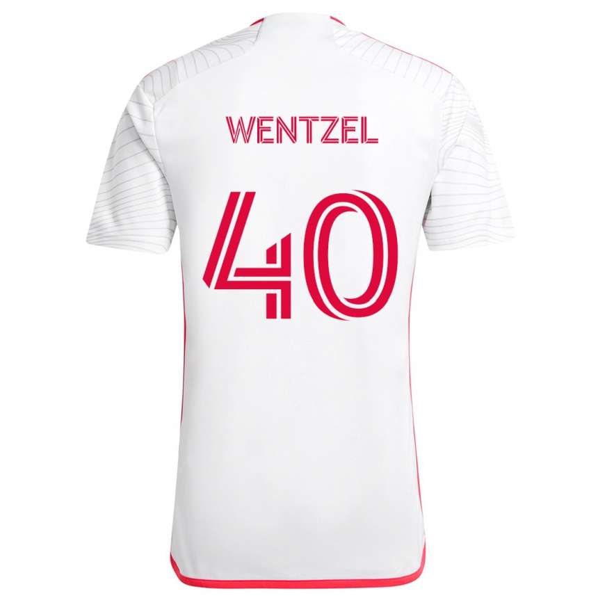 Kids Football Michael Wentzel #40 White Red Away Jersey 2024/25 T-Shirt Australia