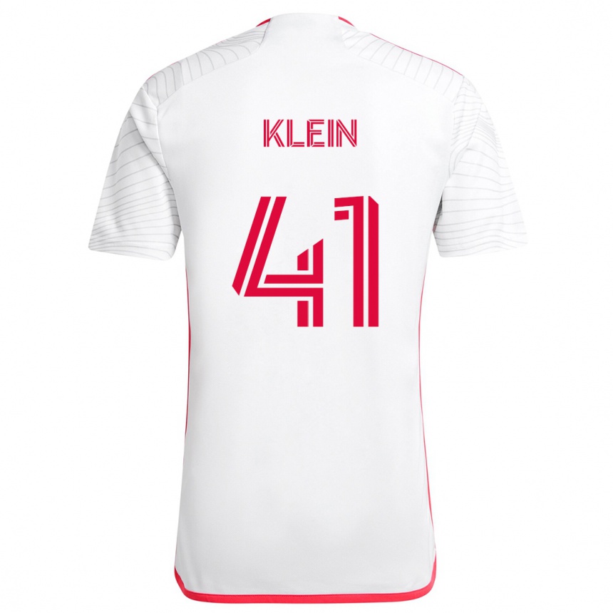 Kids Football Johnny Klein #41 White Red Away Jersey 2024/25 T-Shirt Australia