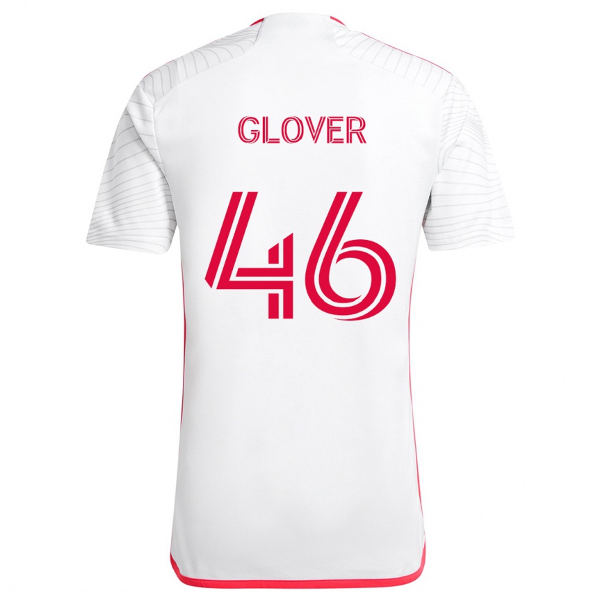 Kids Football Caden Glover #46 White Red Away Jersey 2024/25 T-Shirt Australia