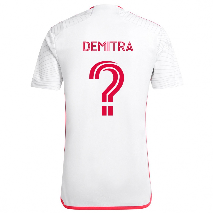 Kids Football Lucas Demitra #0 White Red Away Jersey 2024/25 T-Shirt Australia