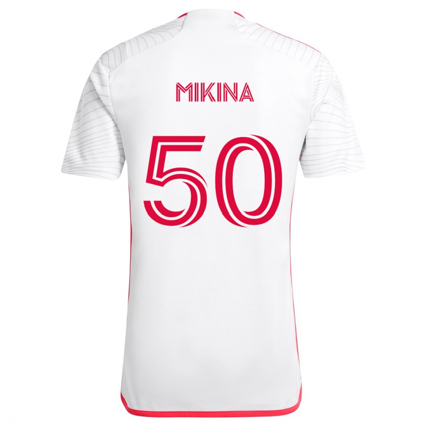 Kids Football Gabriel Mikina #50 White Red Away Jersey 2024/25 T-Shirt Australia