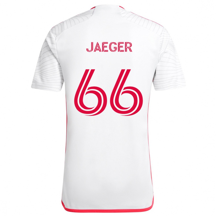 Kids Football Kai Jaeger #66 White Red Away Jersey 2024/25 T-Shirt Australia