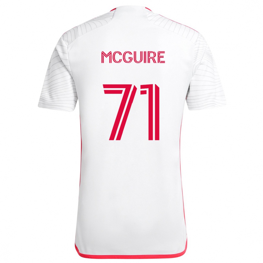 Kids Football Nolan Mcguire #71 White Red Away Jersey 2024/25 T-Shirt Australia