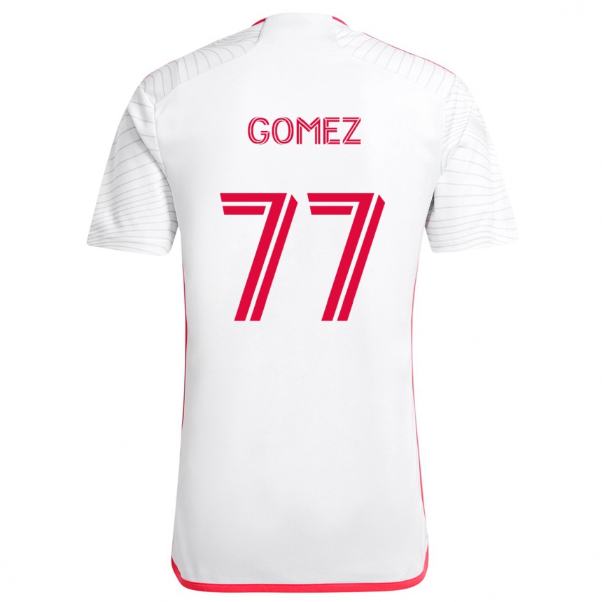 Kids Football Sam Gomez #77 White Red Away Jersey 2024/25 T-Shirt Australia