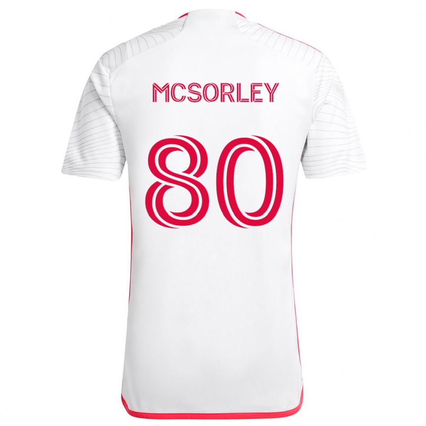 Kids Football Brendan Mcsorley #80 White Red Away Jersey 2024/25 T-Shirt Australia