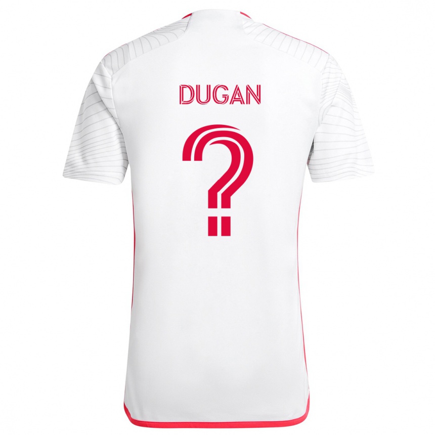 Kids Football Ryan Dugan #0 White Red Away Jersey 2024/25 T-Shirt Australia