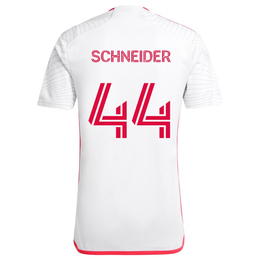 Kids Football Max Schneider #44 White Red Away Jersey 2024/25 T-Shirt Australia