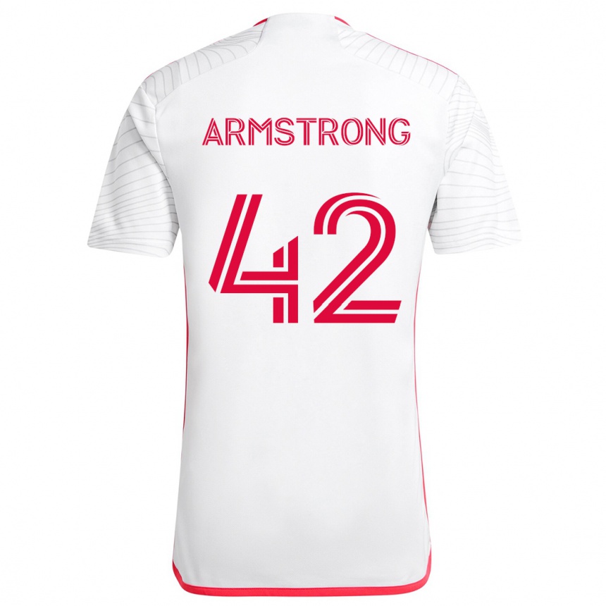 Kids Football Ezra Armstrong #42 White Red Away Jersey 2024/25 T-Shirt Australia