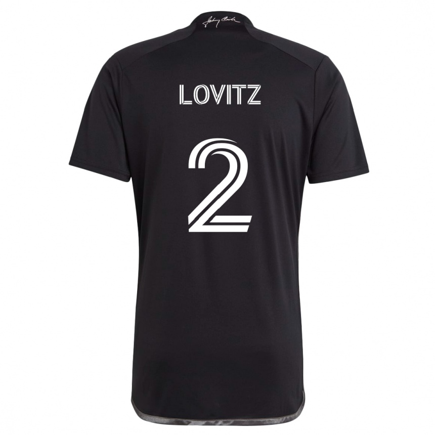 Kids Football Daniel Lovitz #2 Black Away Jersey 2024/25 T-Shirt Australia