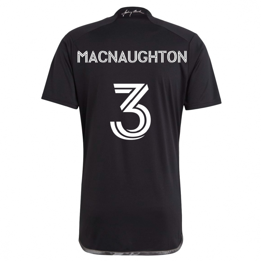 Kids Football Lukas Macnaughton #3 Black Away Jersey 2024/25 T-Shirt Australia