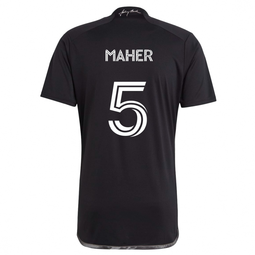 Kids Football Jack Maher #5 Black Away Jersey 2024/25 T-Shirt Australia