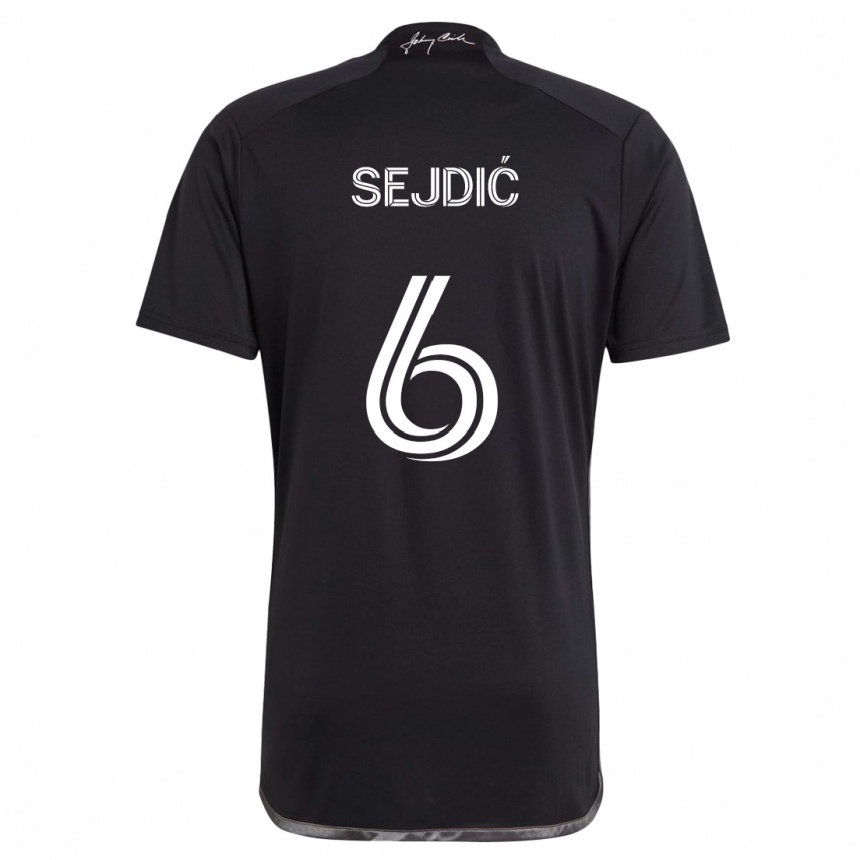 Kids Football Amar Sejdić #6 Black Away Jersey 2024/25 T-Shirt Australia