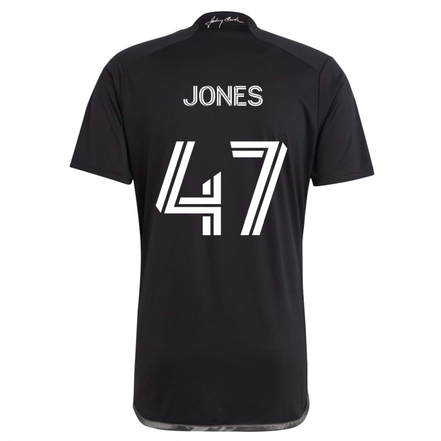 Kids Football Isaiah Jones #47 Black Away Jersey 2024/25 T-Shirt Australia