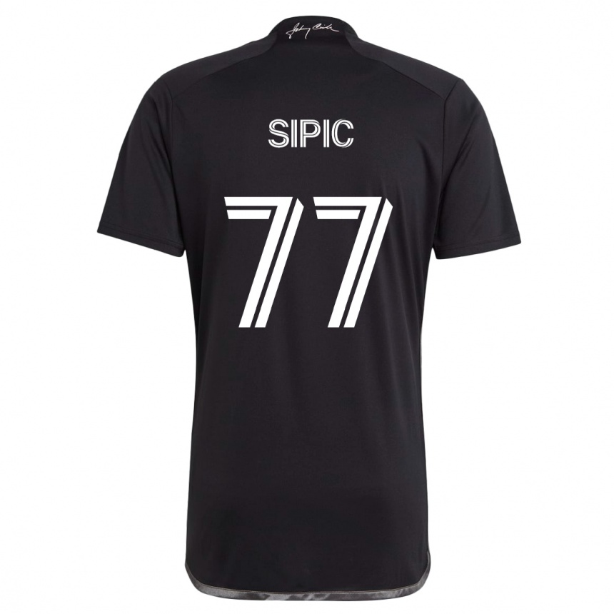 Kids Football Adem Sipić #77 Black Away Jersey 2024/25 T-Shirt Australia