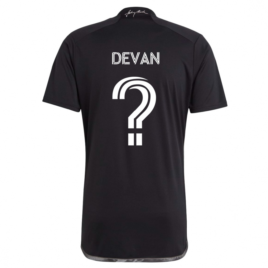 Kids Football Liam Devan #0 Black Away Jersey 2024/25 T-Shirt Australia