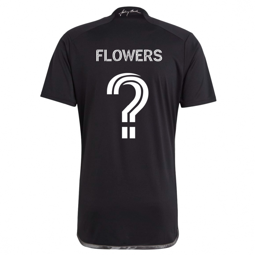 Kids Football Ashton Flowers #0 Black Away Jersey 2024/25 T-Shirt Australia