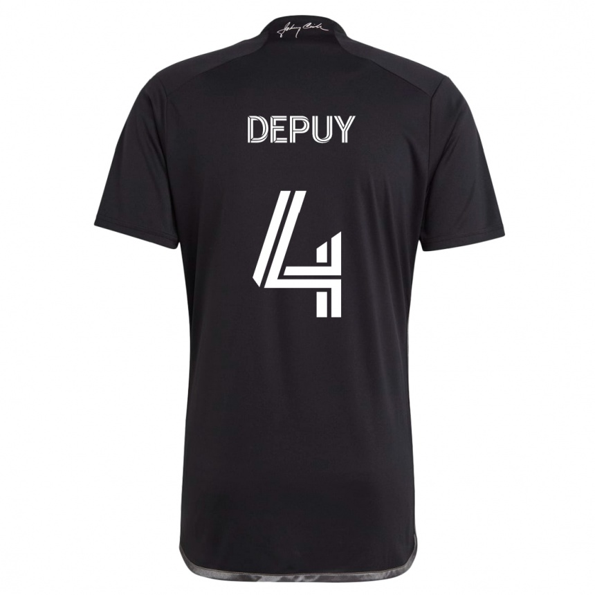 Kids Football Nick Depuy #4 Black Away Jersey 2024/25 T-Shirt Australia