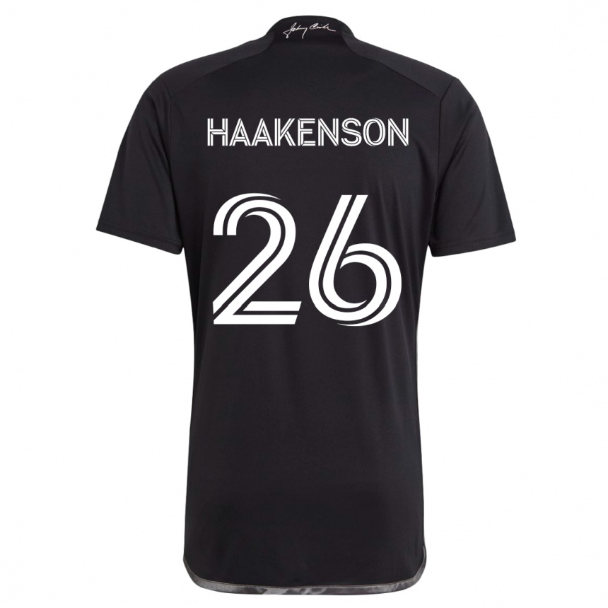 Kids Football Luke Haakenson #26 Black Away Jersey 2024/25 T-Shirt Australia