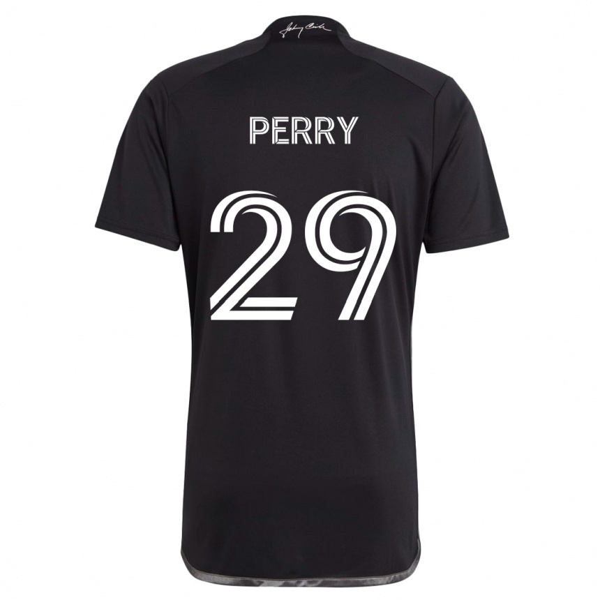 Kids Football Nebiyou Perry #29 Black Away Jersey 2024/25 T-Shirt Australia