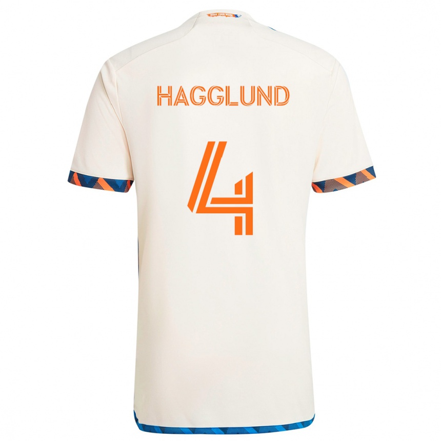 Kids Football Nick Hagglund #4 White Orange Away Jersey 2024/25 T-Shirt Australia