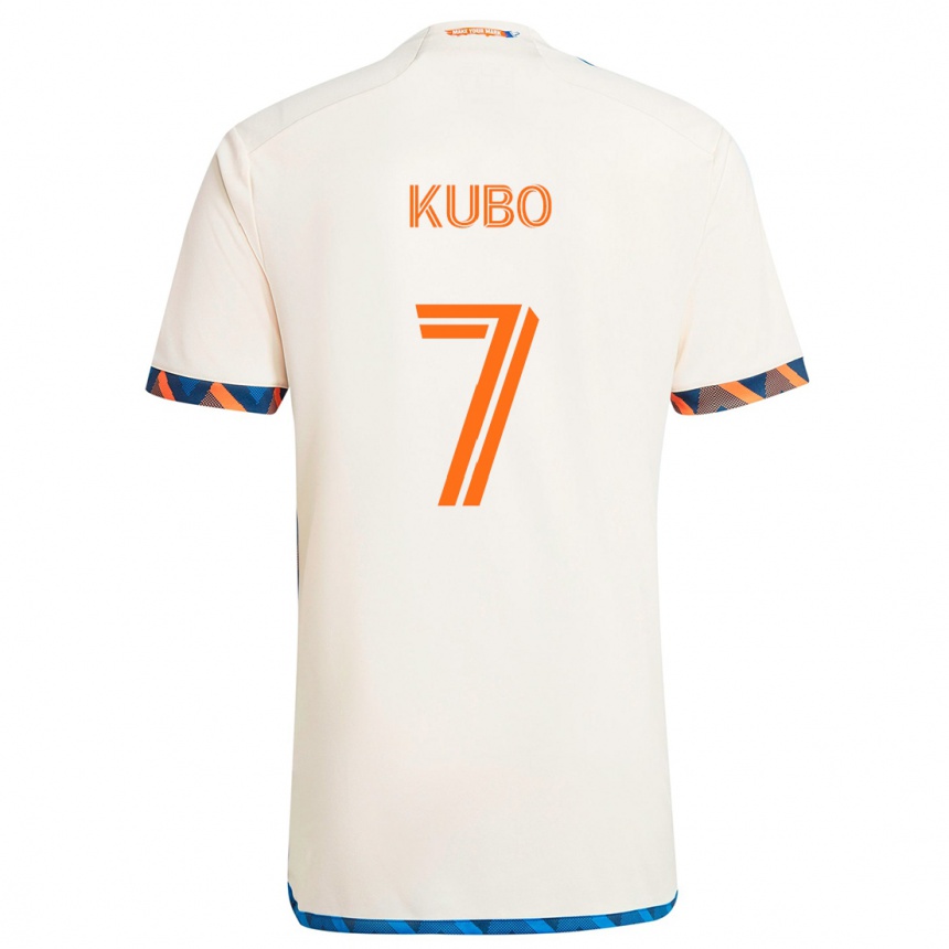 Kids Football Yuya Kubo #7 White Orange Away Jersey 2024/25 T-Shirt Australia