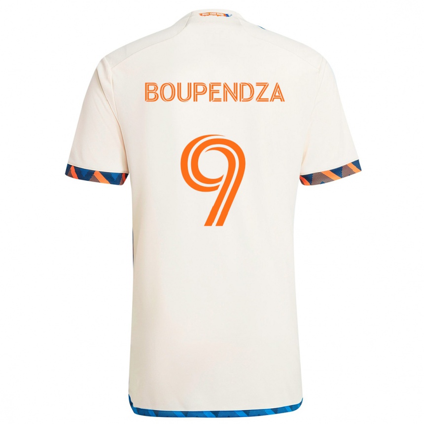 Kids Football Aaron Boupendza #9 White Orange Away Jersey 2024/25 T-Shirt Australia