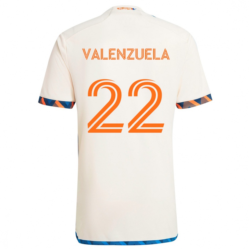 Kids Football Gerardo Valenzuela #22 White Orange Away Jersey 2024/25 T-Shirt Australia