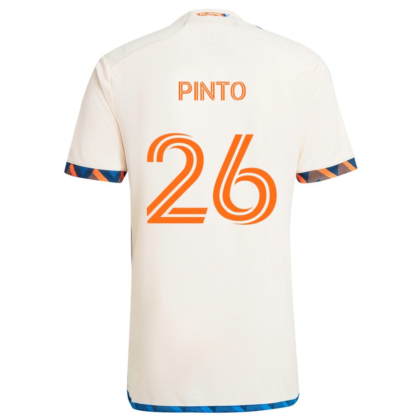 Kids Football Malik Pinto #26 White Orange Away Jersey 2024/25 T-Shirt Australia