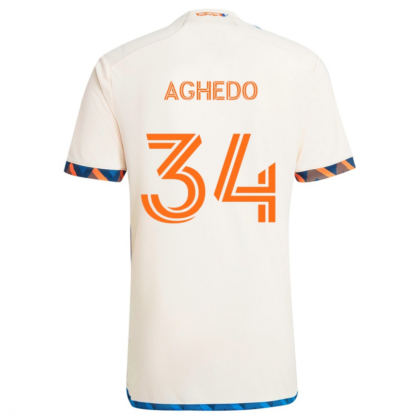 Kids Football London Aghedo #34 White Orange Away Jersey 2024/25 T-Shirt Australia