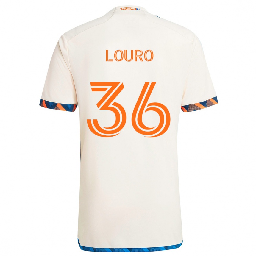 Kids Football Evan Louro #36 White Orange Away Jersey 2024/25 T-Shirt Australia