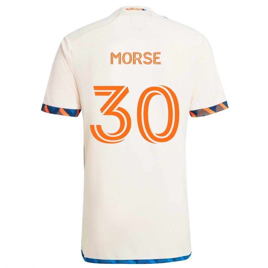 Kids Football Hunter Morse #30 White Orange Away Jersey 2024/25 T-Shirt Australia