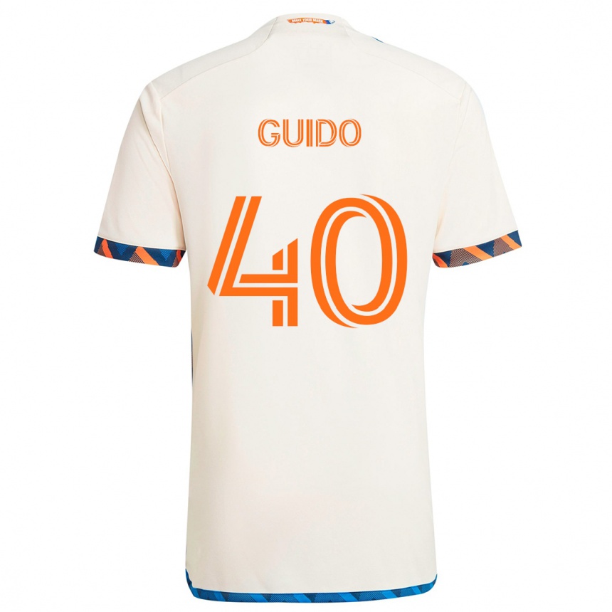 Kids Football Alejandro Guido #40 White Orange Away Jersey 2024/25 T-Shirt Australia