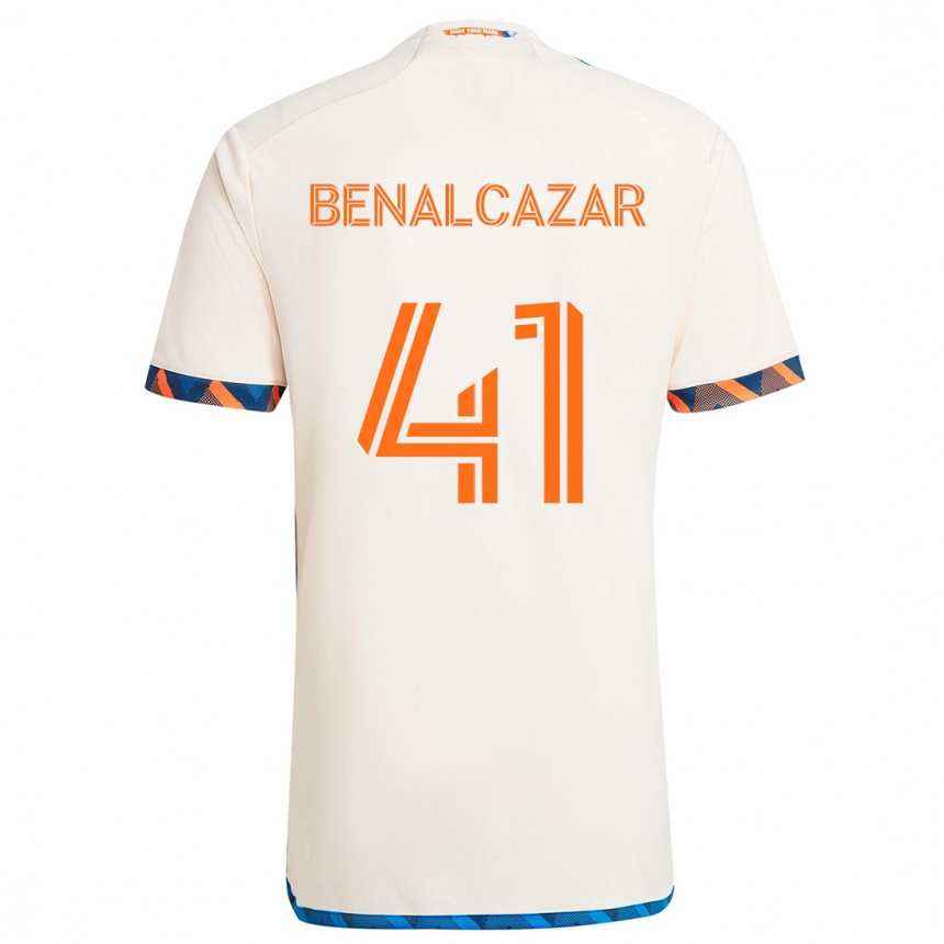 Kids Football Nico Benalcázar #41 White Orange Away Jersey 2024/25 T-Shirt Australia