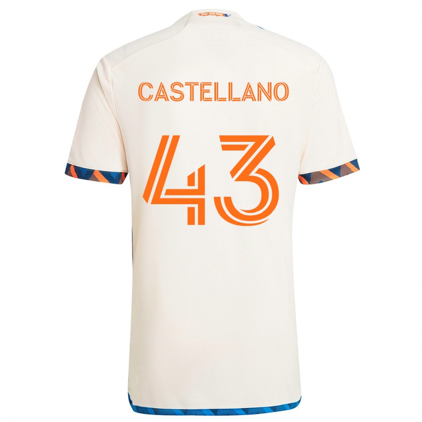 Kids Football Jesús Castellano #43 White Orange Away Jersey 2024/25 T-Shirt Australia