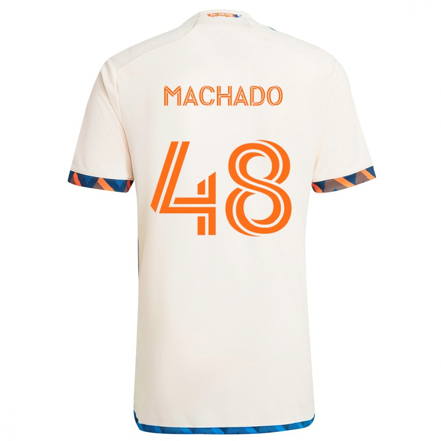 Kids Football Juan Machado #48 White Orange Away Jersey 2024/25 T-Shirt Australia