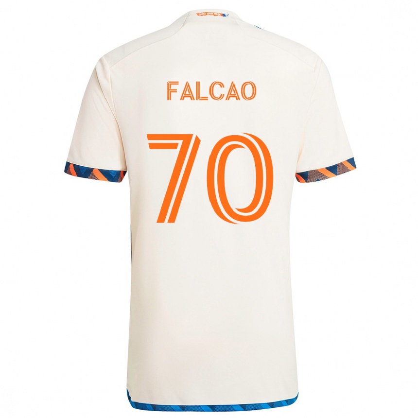 Kids Football Kiano Falcao #70 White Orange Away Jersey 2024/25 T-Shirt Australia