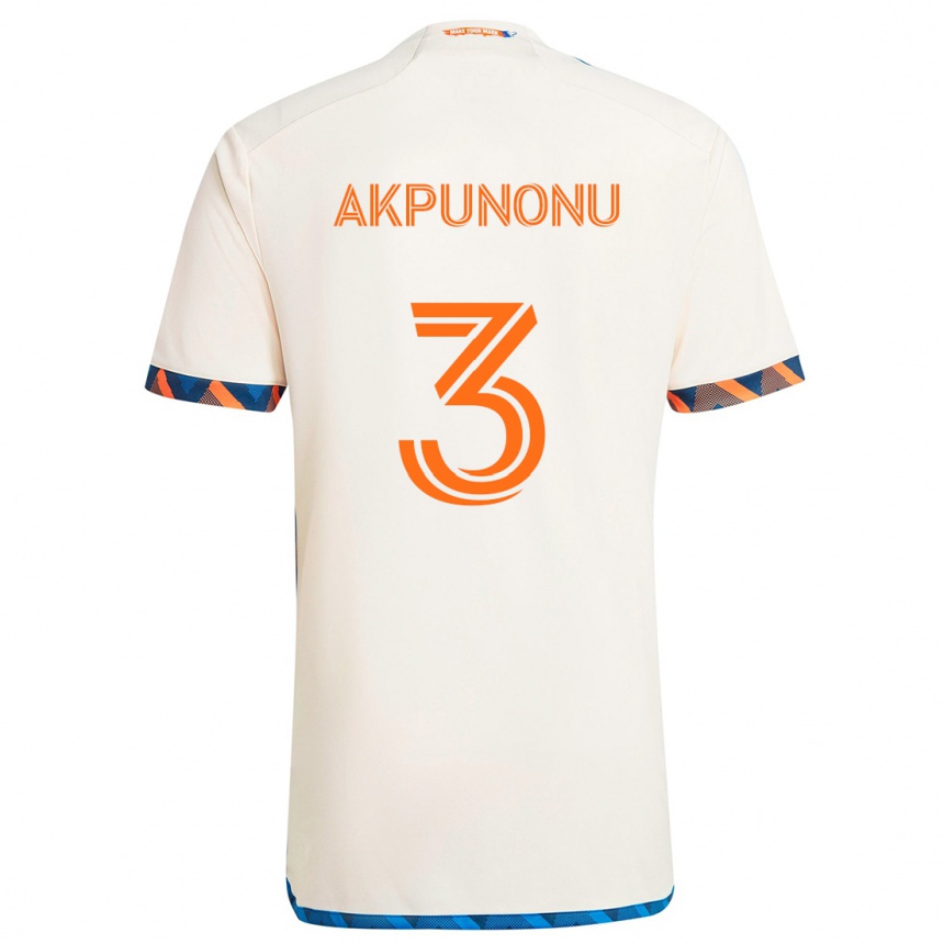 Kids Football Joey Akpunonu #3 White Orange Away Jersey 2024/25 T-Shirt Australia