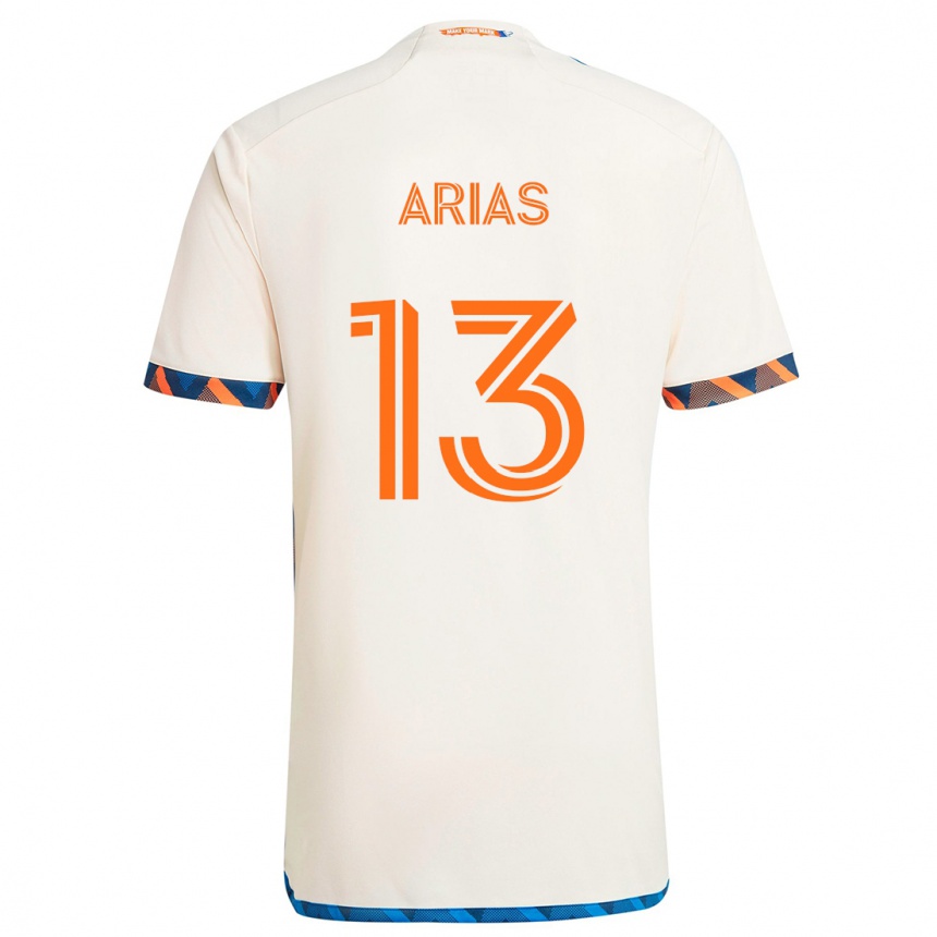 Kids Football Santiago Arias #13 White Orange Away Jersey 2024/25 T-Shirt Australia