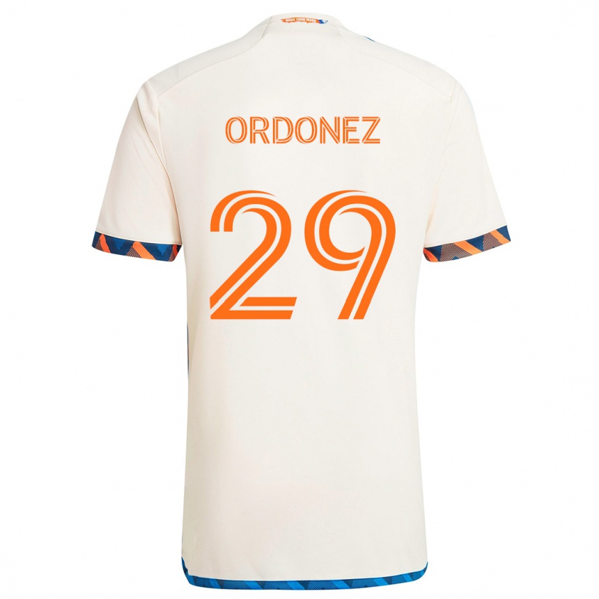 Kids Football Arquímides Ordóñez #29 White Orange Away Jersey 2024/25 T-Shirt Australia