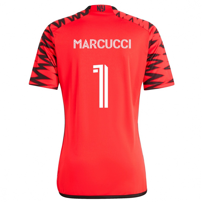 Kids Football Aj Marcucci #1 Red Black White Away Jersey 2024/25 T-Shirt Australia