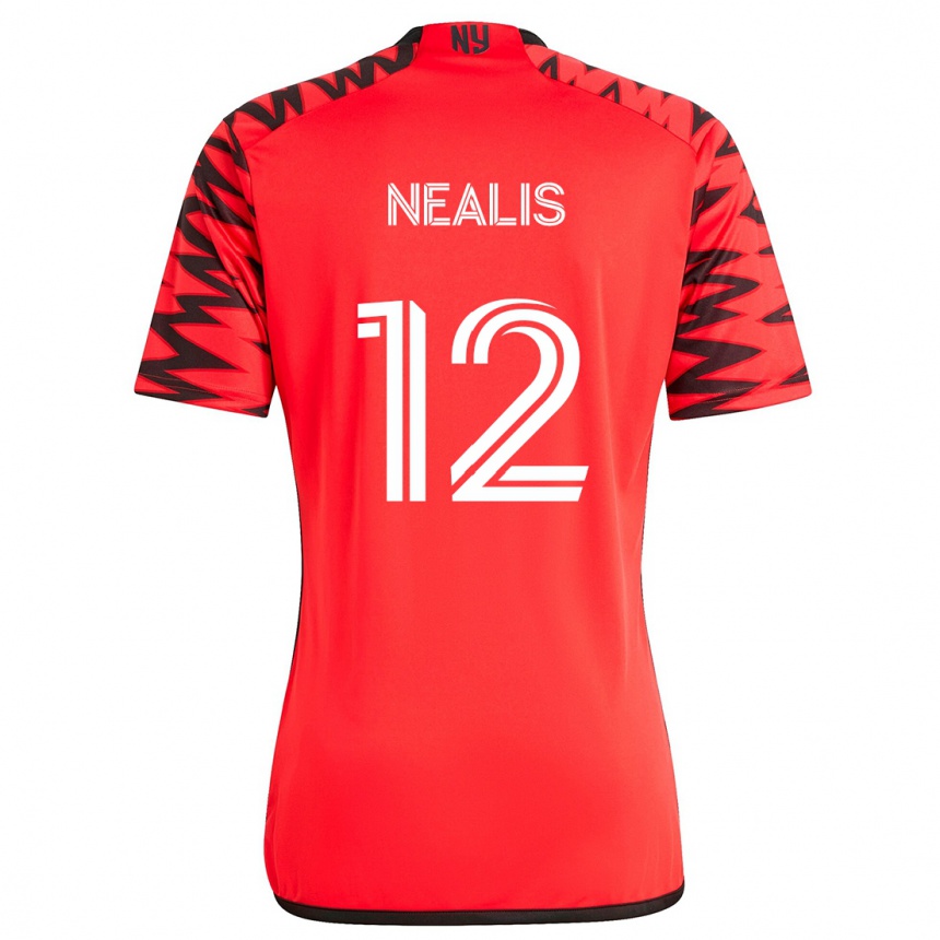 Kids Football Dylan Nealis #12 Red Black White Away Jersey 2024/25 T-Shirt Australia