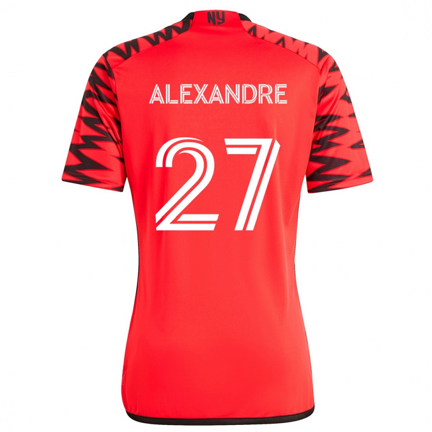 Kids Football Davi Alexandre #27 Red Black White Away Jersey 2024/25 T-Shirt Australia