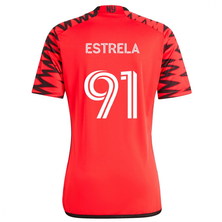 Kids Football Bento Estrela #91 Red Black White Away Jersey 2024/25 T-Shirt Australia